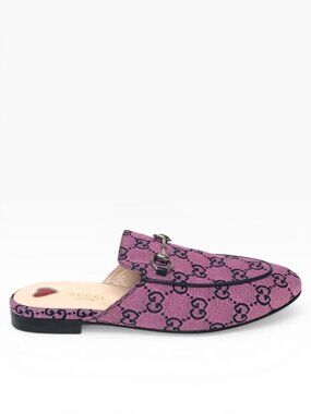 Gucci Princetown Pink Canvas GG Mules